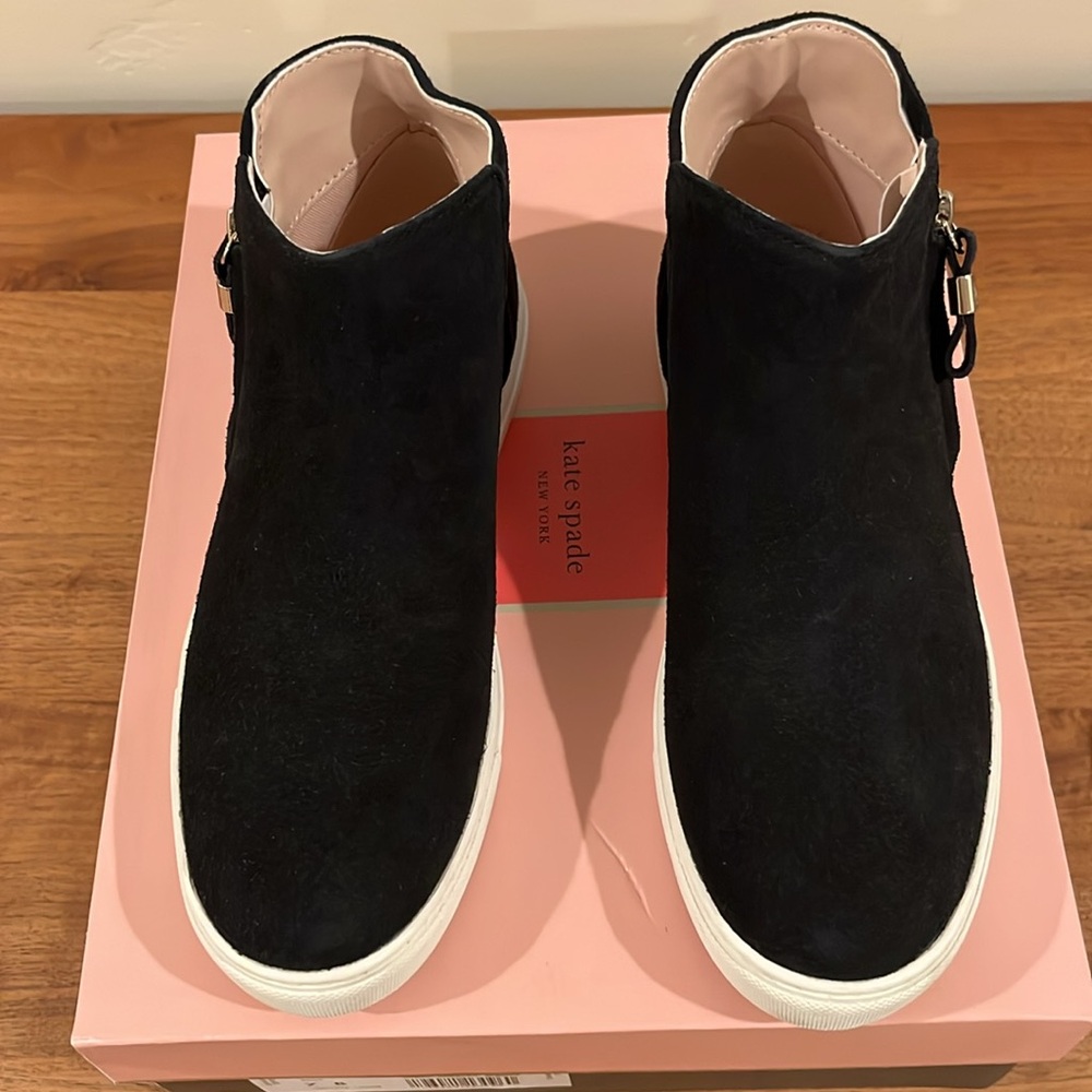 Kate Spade Black Suede Ankle Boots